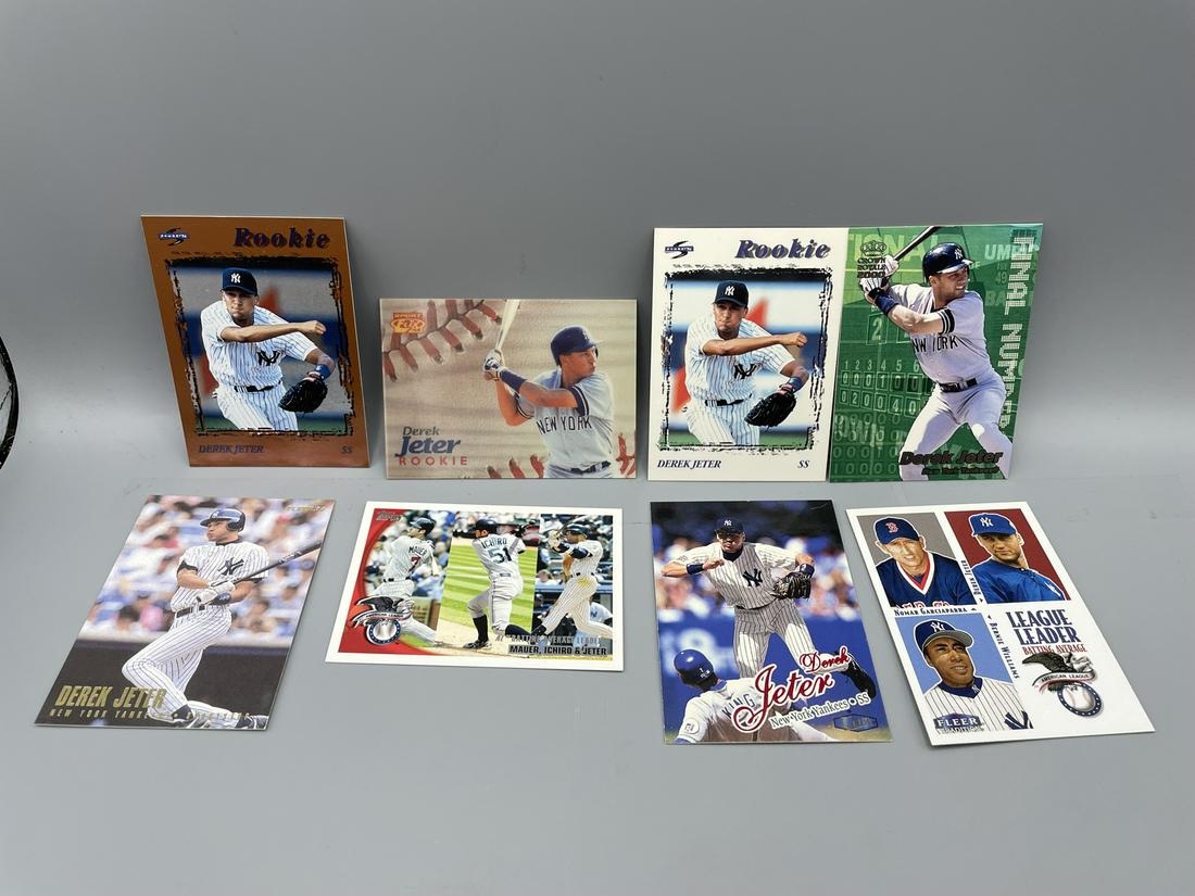 Derek Jeter Lot of 8 Cards - 1996 Score Dugout Collection Parallel card (1 of 7)