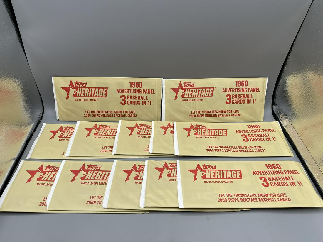 2009 Topps Heritage Lot of 12 Unopened Packs of Advertising Panels Box Toppers: 2009 Topps Heritage Lot of 12 Unopened Packs of Advertising Panels Box Toppers