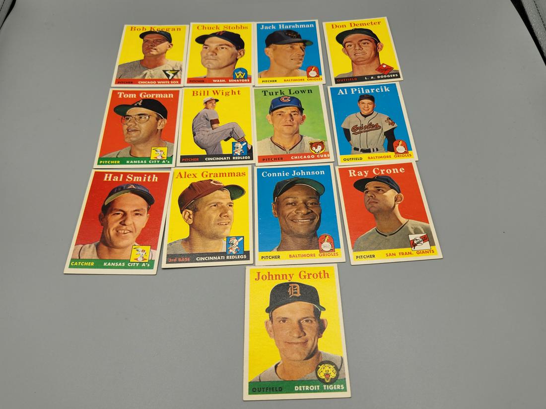 (13) 1958 Topps Baseball Cards Mid Grade Or Higher (1 of 2)