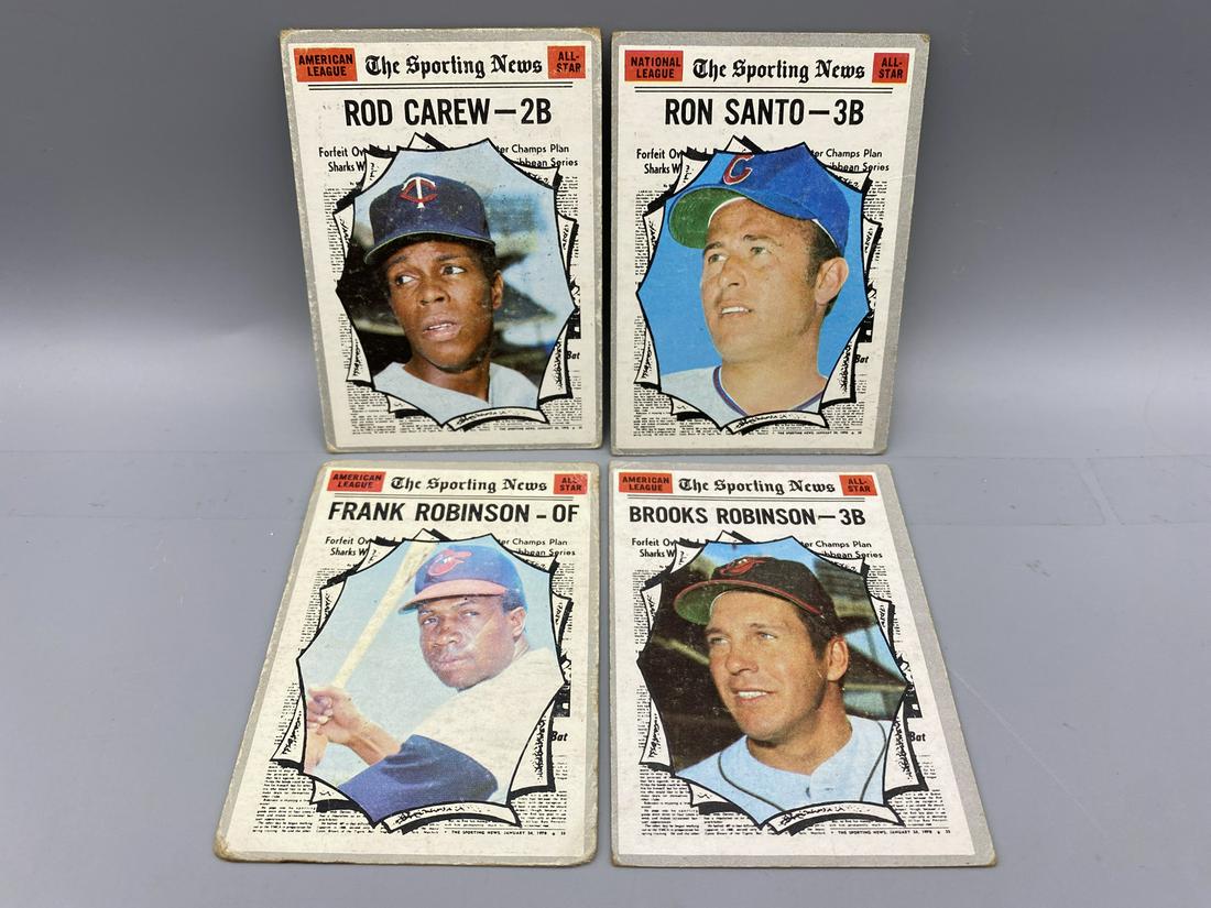 4 - 1970 Topps BB All All Stars HOF #453 Carew, #454 Santo, #455 B. Robinson, #463 F. Robinson (1 of 2)