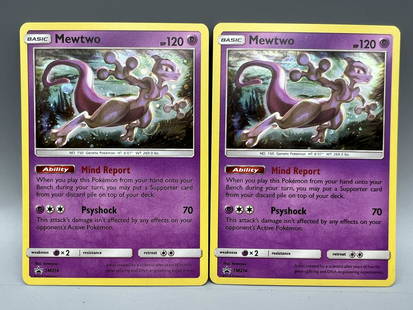 Pokemon Mewtwo Holofoil Promo #SM214 Lot of 2: Pokemon Mewtwo Holofoil Promo #SM214 Lot of 2