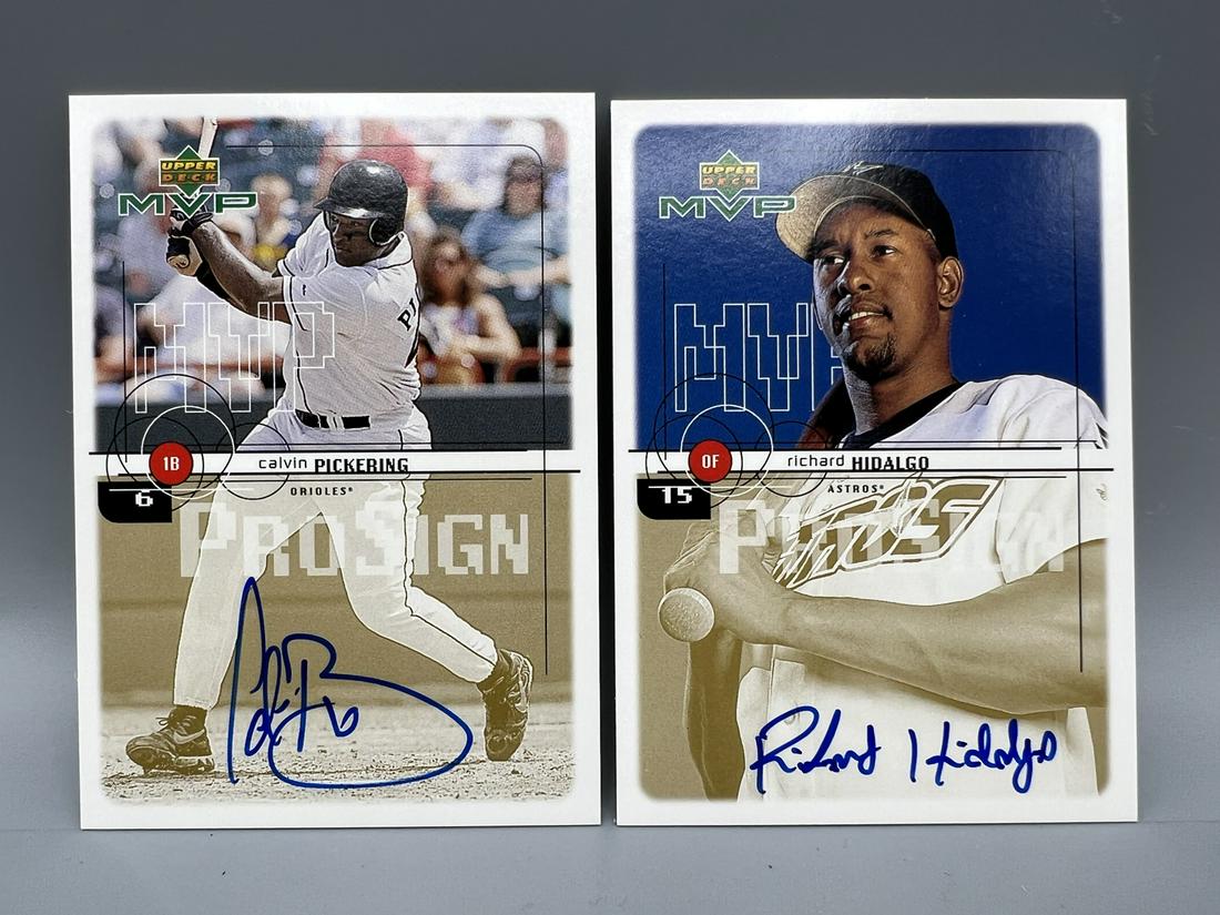 1999 Upper Deck MVP Pro Sign Calvin Pickering & Richard Hidalgo On Card Autos (1 of 2)