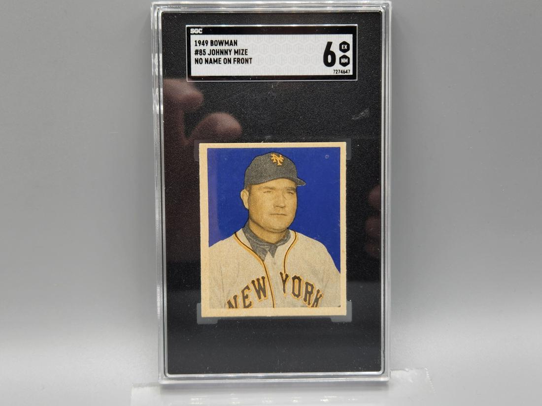 1949 Bowman Johnny Mize #85 SGC 6 New Holder HOF (1 of 2)