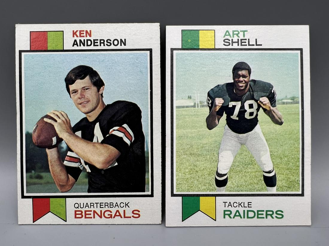1973 Topps Ken Anderson RC #34 & Art Shell RC #77 (1 of 2)