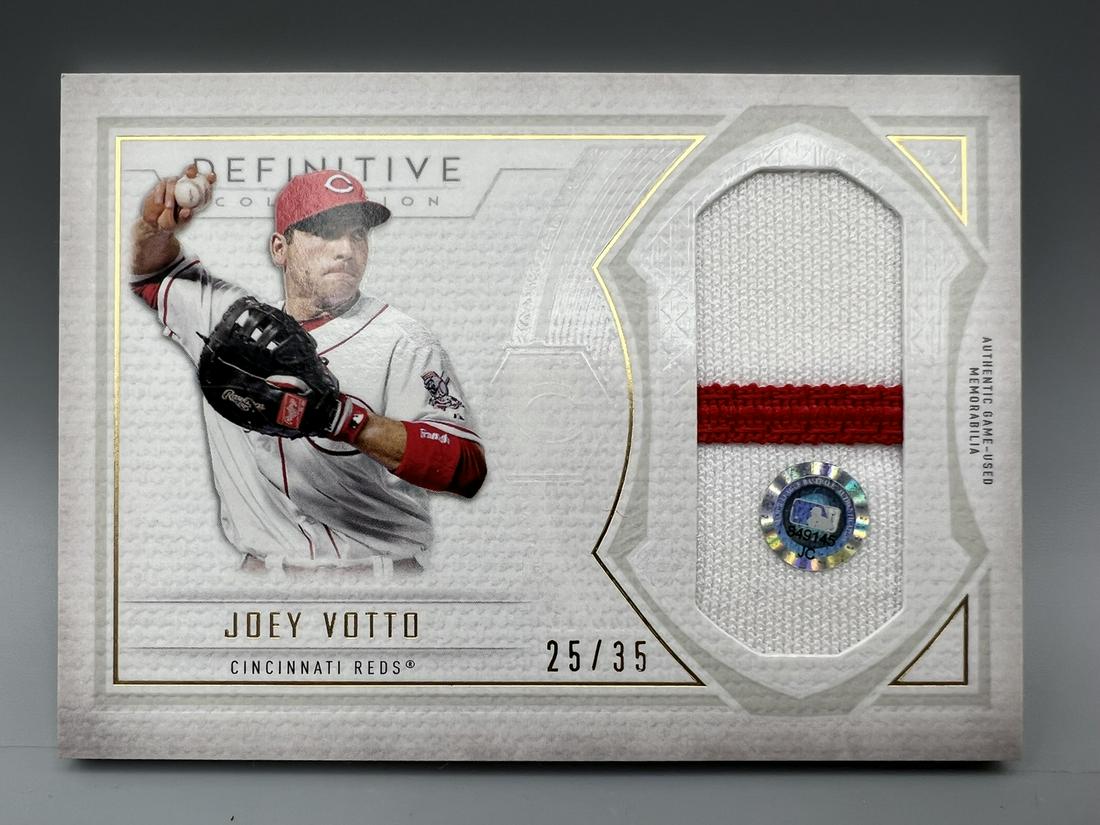 2019 Topps Definitive Collection Joey Votto Game Used Patch Card #25/35 with MLB Hologram (1 of 2)