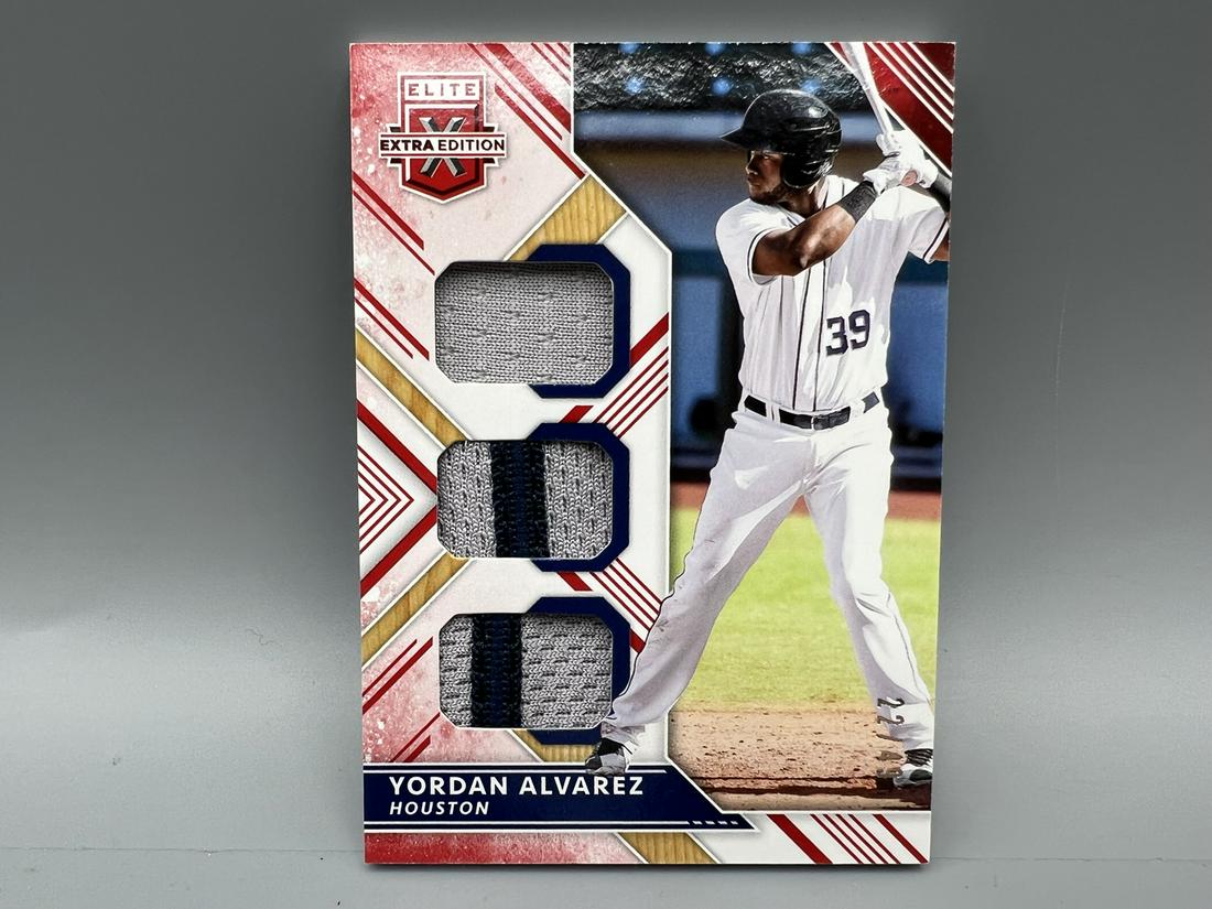 2018 Elite Extra Edition Yordan Alvarez Red Triple Relic Card (1 of 2)