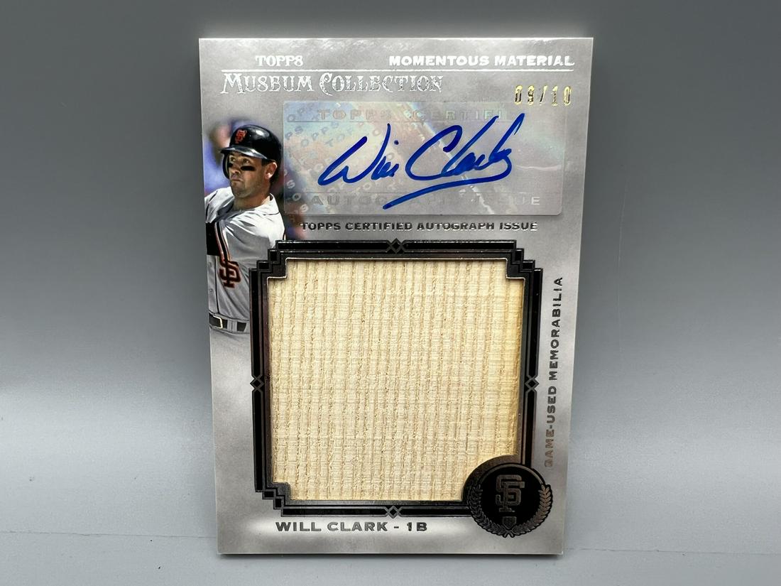 2013 Topps Museum Collection Will Clark Game Used Relic Auto Card #09/10 (1 of 2)