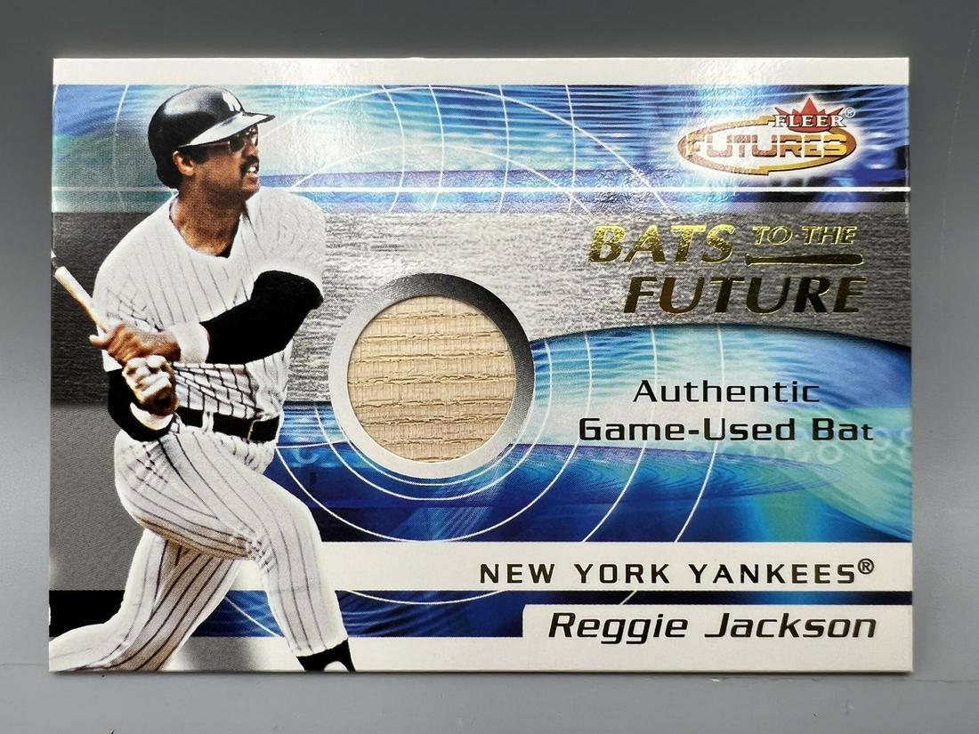 2001 Fleer Futures Reggie Jackson Bats To The Future Game Used Relic Card (1 of 2)