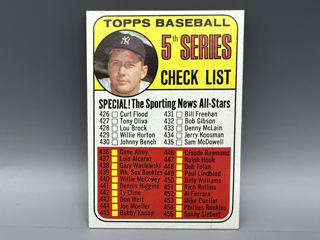 1969 Topps Mickey Mantle Checklist #412 (1 of 2)
