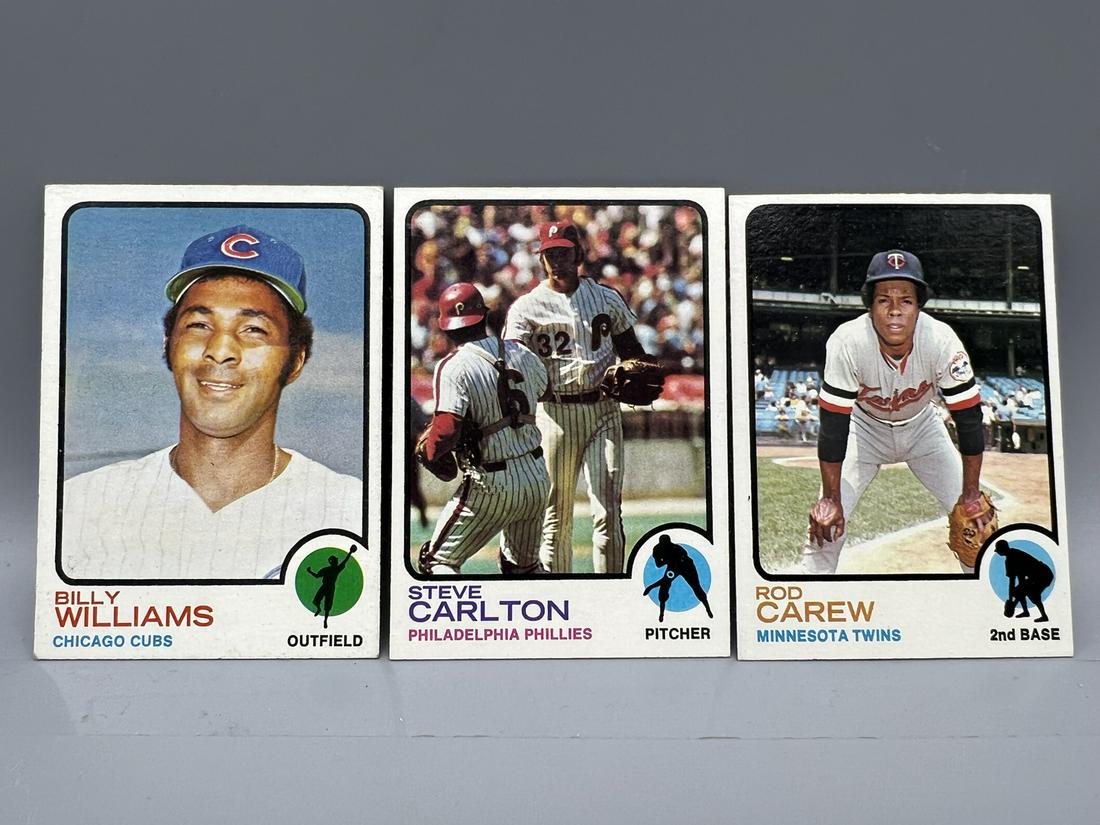 1973 Topps Billy Williams #200, Steve Carlton #300, & Rod Carew #330 - Varying Conditions (1 of 2)