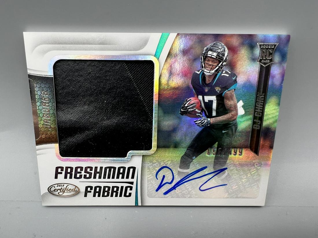 2018 Panini Certified D.J. Chark Freshman Fabric Rookie Patch Auto #055/499 (1 of 2)