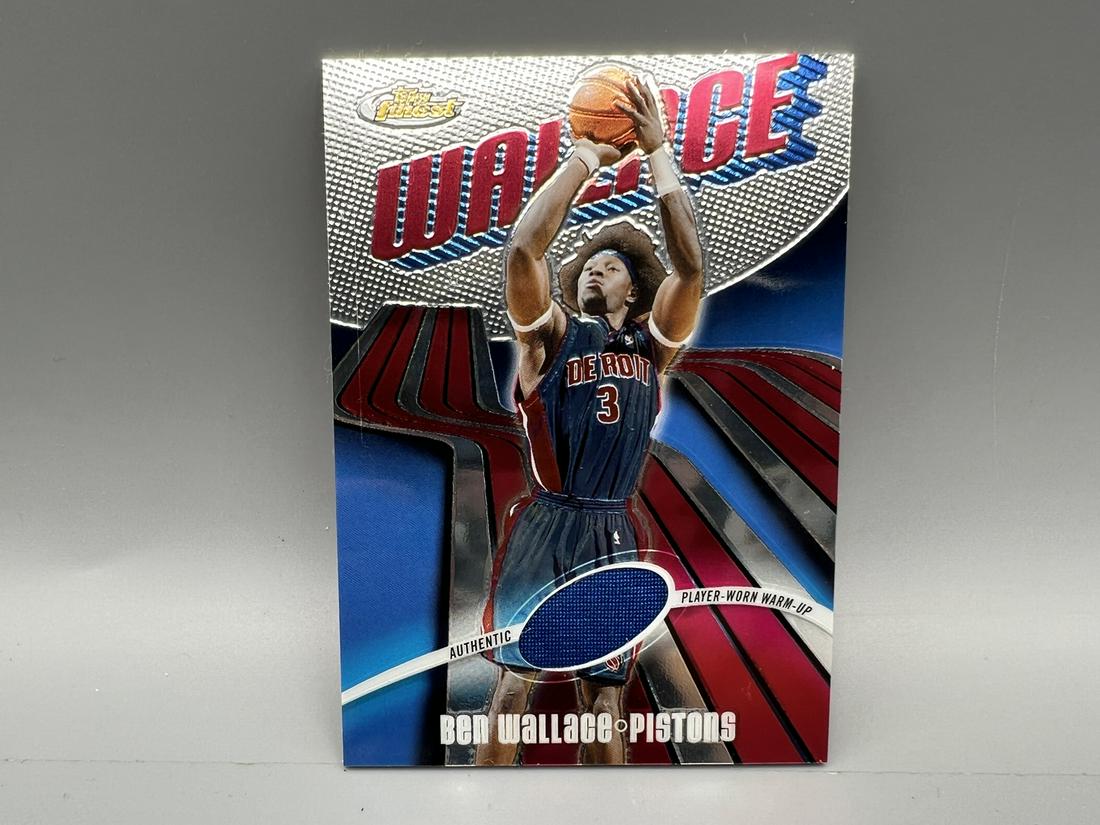 2004 Topps Finest Ben Wallace Game Used Warm Up Card #358/999: 2004 Topps Finest Ben Wallace Game Used Warm Up Card #358/999