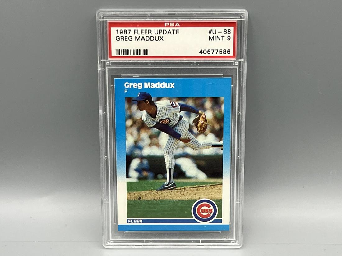 1987 Fleer Update Greg Maddux RC #U-68 PSA Mint 9 (1 of 2)
