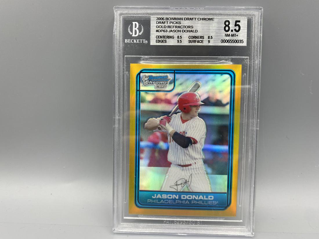 2006 Bowman Draft Picks Chrome Jason Donald Gold Refractor /50 BGS NM-MT+ 8.5 (1 of 2)