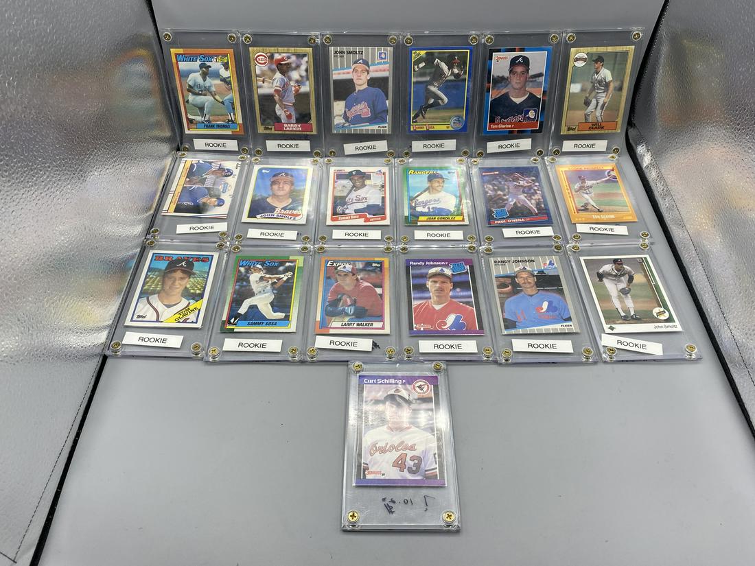 Lot of (19) Miscellaneous Baseball Rookie Cards In Screwdown Holders - Frank Thomas, Barry Larkin, (1 of 6)