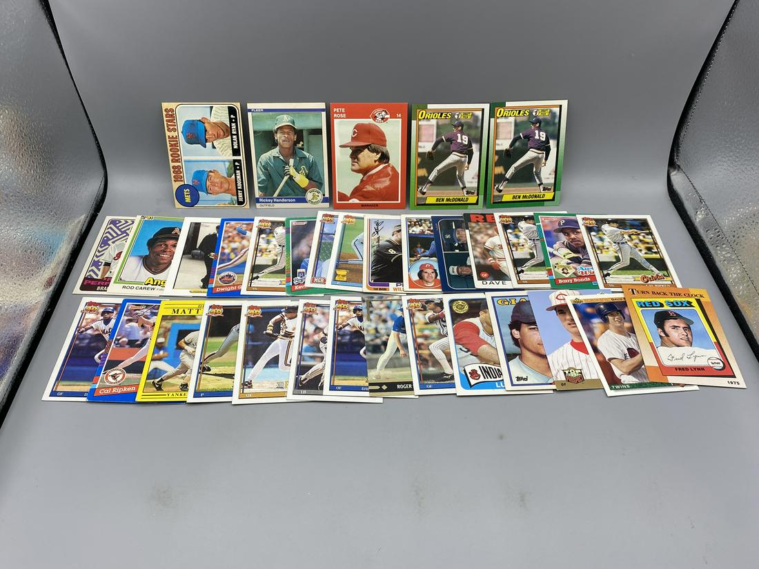 Lot of Assorted Baseball Star Player Cards - Rod Carew, Pete Rose, Rickey Henderson - Nolan Ryan: Lot of Assorted Baseball Star Player Cards - Rod Carew, Pete Rose, Rickey Henderson - Nolan Ryan Reprint