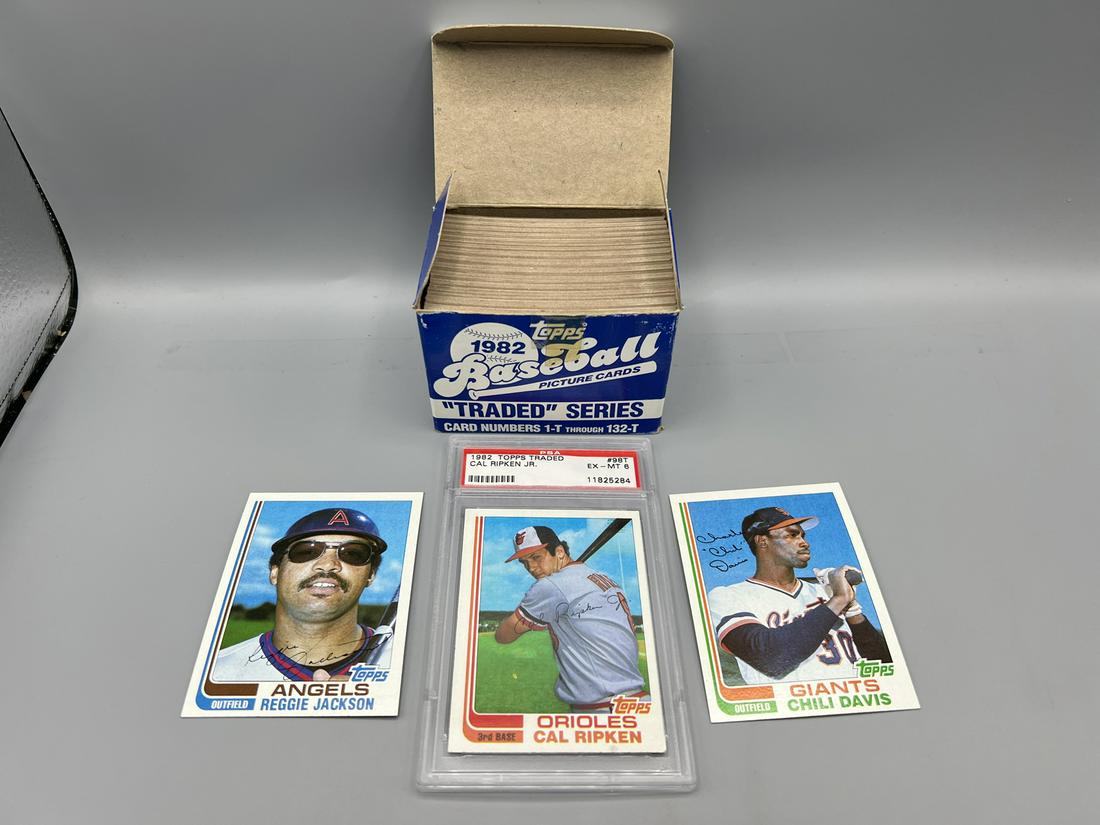 1982 Topps Traded Baseball Near Complete Set - Missing Ozzie Smith Card - Cal Ripken Jr. RC #98T PSA (1 of 3)