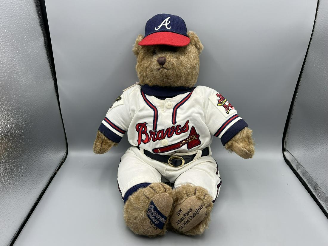 Greg Maddux Cooperstown Bears Atlanta Braves 1995 World Series Champions Collectible Teddy Bear (1 of 4)