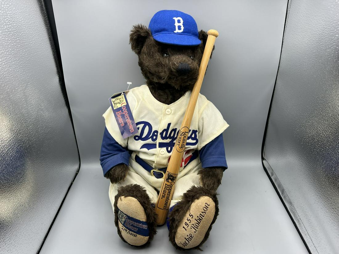 Jackie Robinson Cooperstown Collection Collectible Teddy Bear #219/1000 - Includes Mini Bat: Jackie Robinson Cooperstown Collection Collectible Teddy Bear #219/1000 - Includes Mini Bat