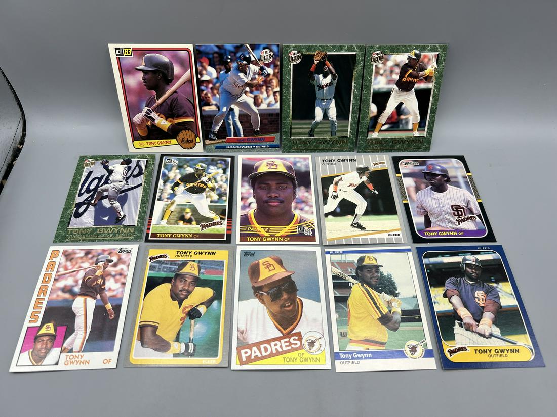 Lot of (14) Assorted Tony Gwynn Baseball Cards W/ 1983 Donruss Rookie and 2nd Year Cards - Varying (1 of 2)