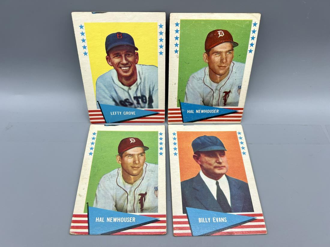 1961 Fleer Baseball Lot of 4 - Varying Conditions - Lefty Grove, Hal Newhouser (1 of 2)