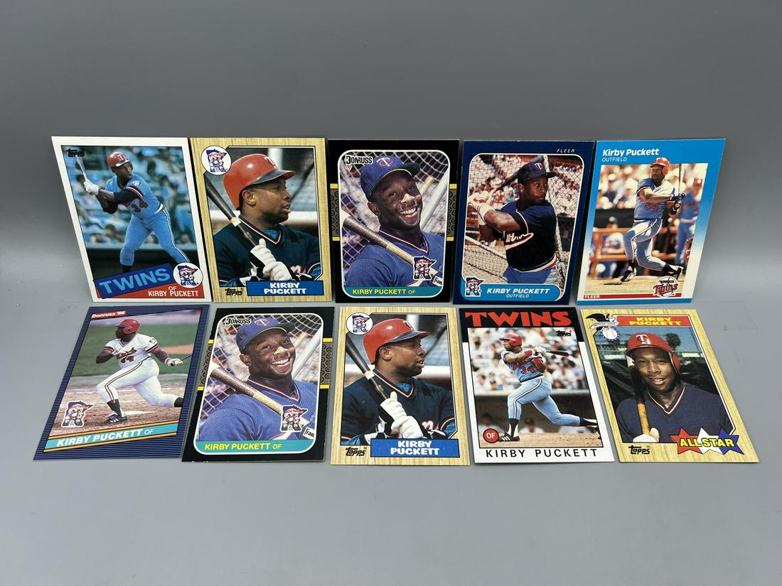 Lot of (10) Assorted Kirby Puckett Baseball Cards W/ 1 Rookie - Varying Conditions (1 of 2)
