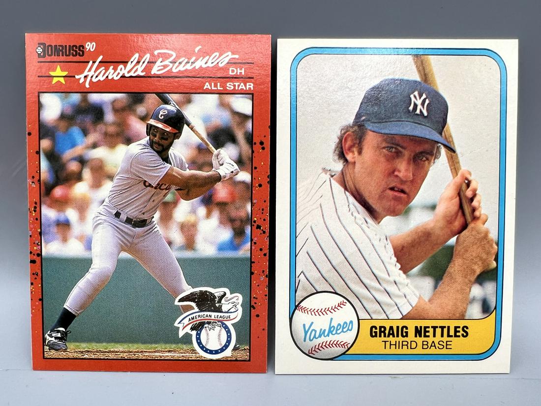 Error Lot of 2 - 1990 Donruss Harold Baines #660 with line through star & 1981 Fleer Graig Nettles: Error Lot of 2 - 1990 Donruss Harold Baines #660 with line through star & 1981 Fleer Graig Nettles #87 - spelled Craig on back