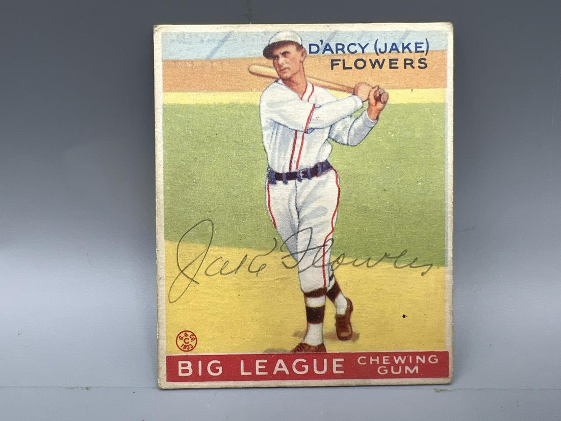 1933 Goudey D'Arcy "Jake" Flowers Autographed Card #151 - No COA (1 of 2)
