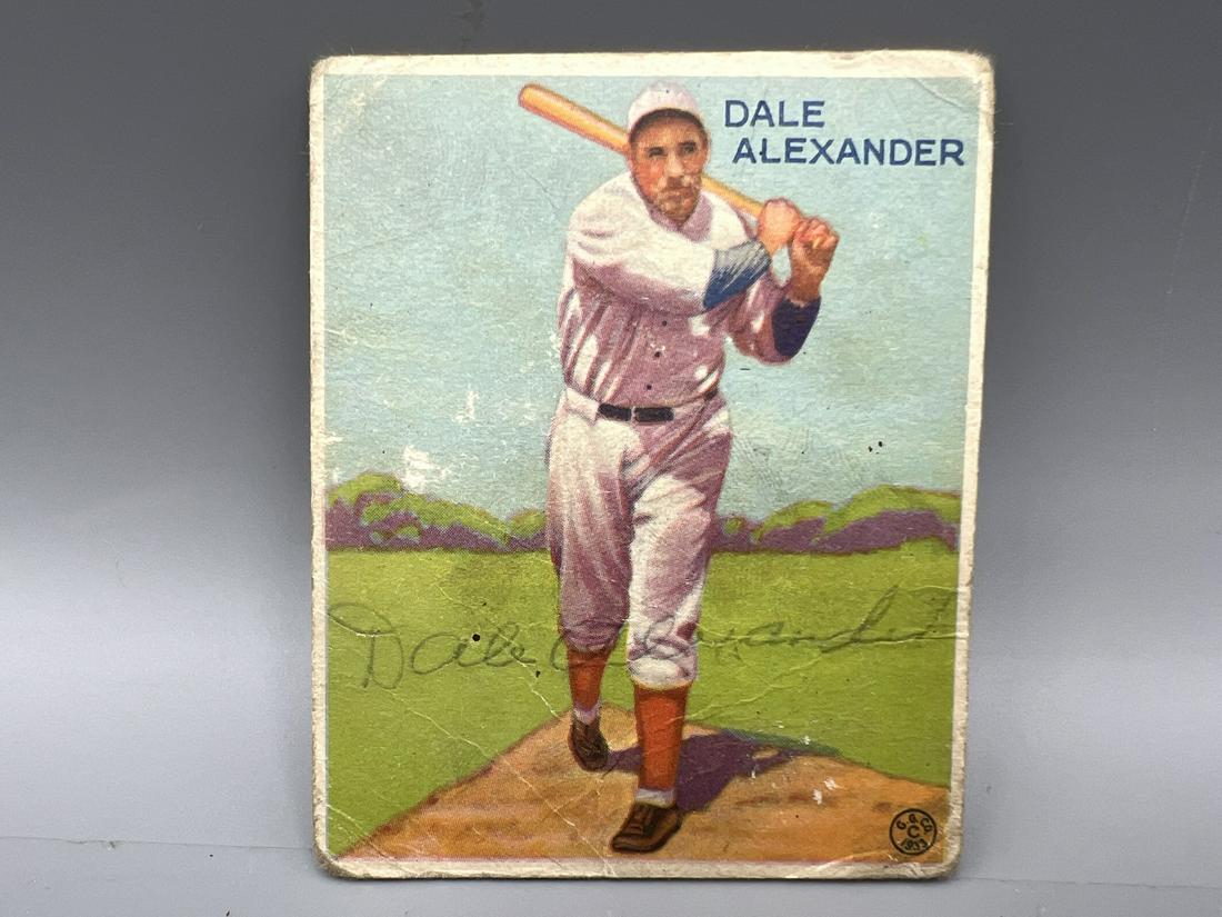 1933 Goudey Dale Alexander Autographed Card #221 = No COA (1 of 2)