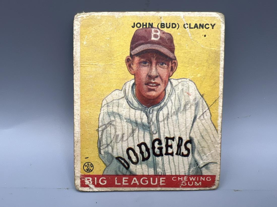 1933 Goudey John "Bud" Clancy Autographed Card #32 - No COA (1 of 2)