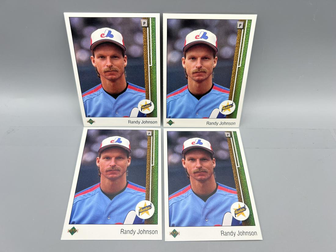 Lot of (4) 1989 Upper Deck Randy Johnson RC's #25 (1 of 2)