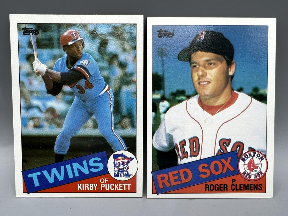 1985 Topps Kirby Puckett RC #536 & Roger Clemens RC #181: 1985 Topps Kirby Puckett RC #536 & Roger Clemens RC #181