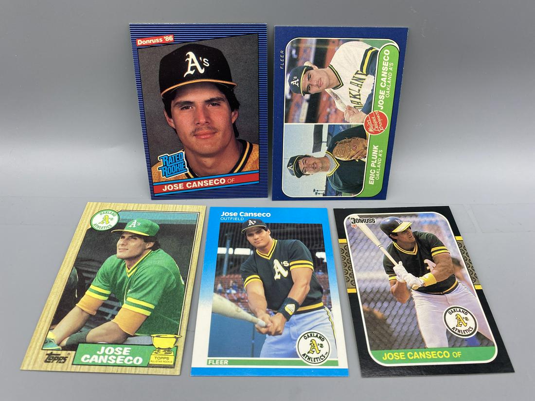 Jose Canseco Lot of 5 Cards with 2 rookies: Jose Canseco Lot of 5 Cards with 2 rookies