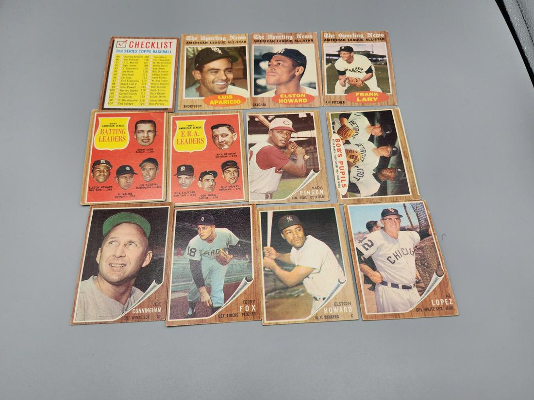 (181) 1962 Topps Baseball Cards Various Grades Some HOF'ers and Stars Included (1 of 6)