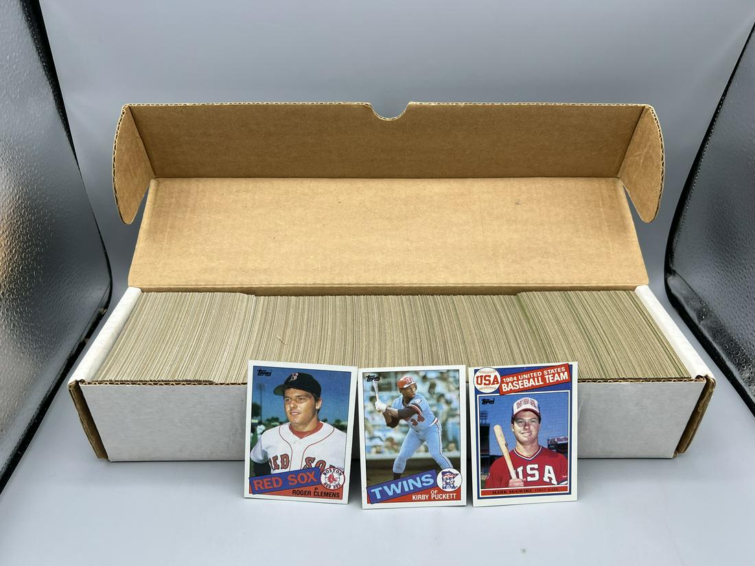 1985 Topps Baseball Complete Set - Roger Clemens, Kirby Puckett, & Mark McGwire RC's (1 of 3)