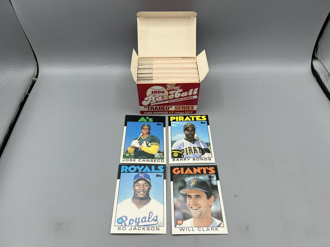 1986 Topps Traded Baseball Complete Set - Jose Canseco, Barry Bonds, Bo Jackson, Will Clark RC's (1 of 4)