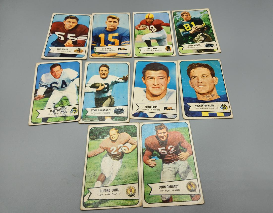 (10) 1954 Bowman Football Cards (1 of 2)