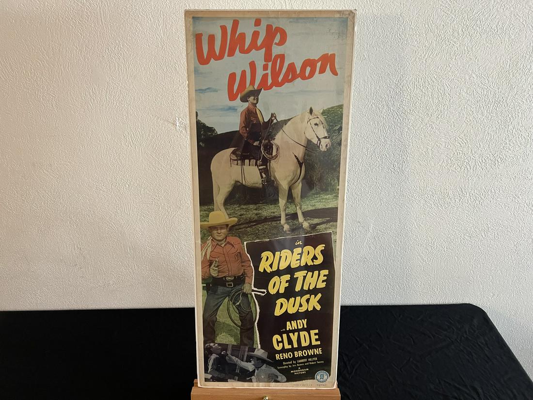 1949 Riders of The Dusk Original Insert 14" x 36" Movie Poster - Whip Wilson (1 of 5)