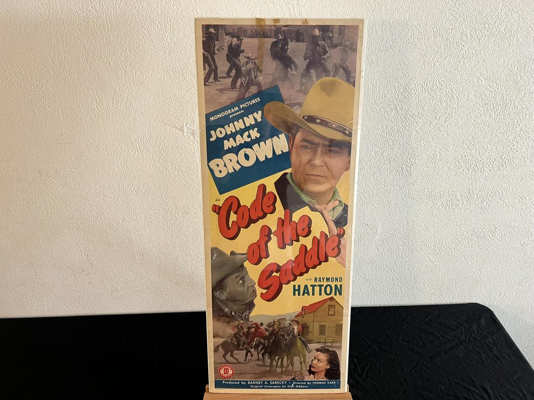 1947 Code Of The Saddle Original Insert 14" x 36" Movie Poster - Johnny Mack Brown, Raymond Hatton (1 of 5)