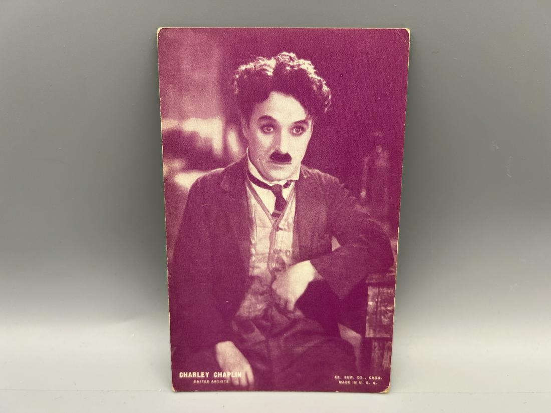 1920's Charlie Chaplin Exhibit Vending Arcade Card: 1920's Charlie Chaplin Exhibit Vending Arcade Card