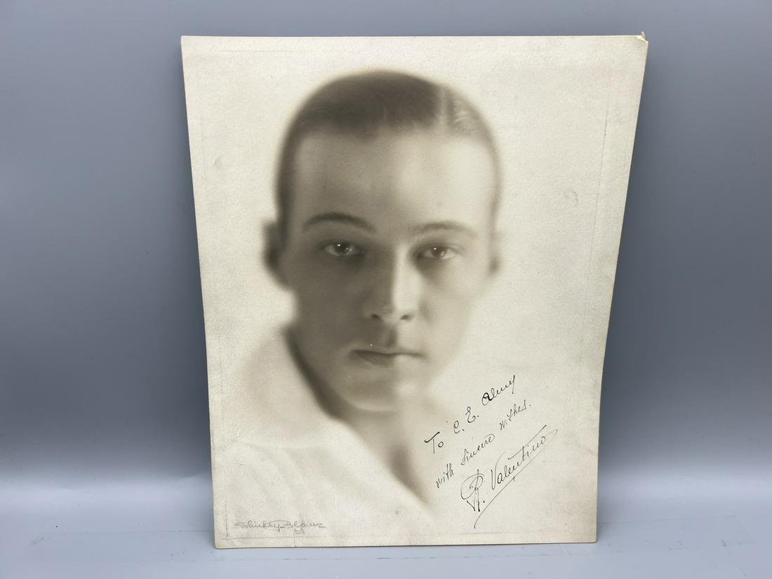 Rudolph Valentino Signed 8" x 10" Portrait Photo by Shirley-Blanc circa 1919/20 - Appears to be (1 of 4)
