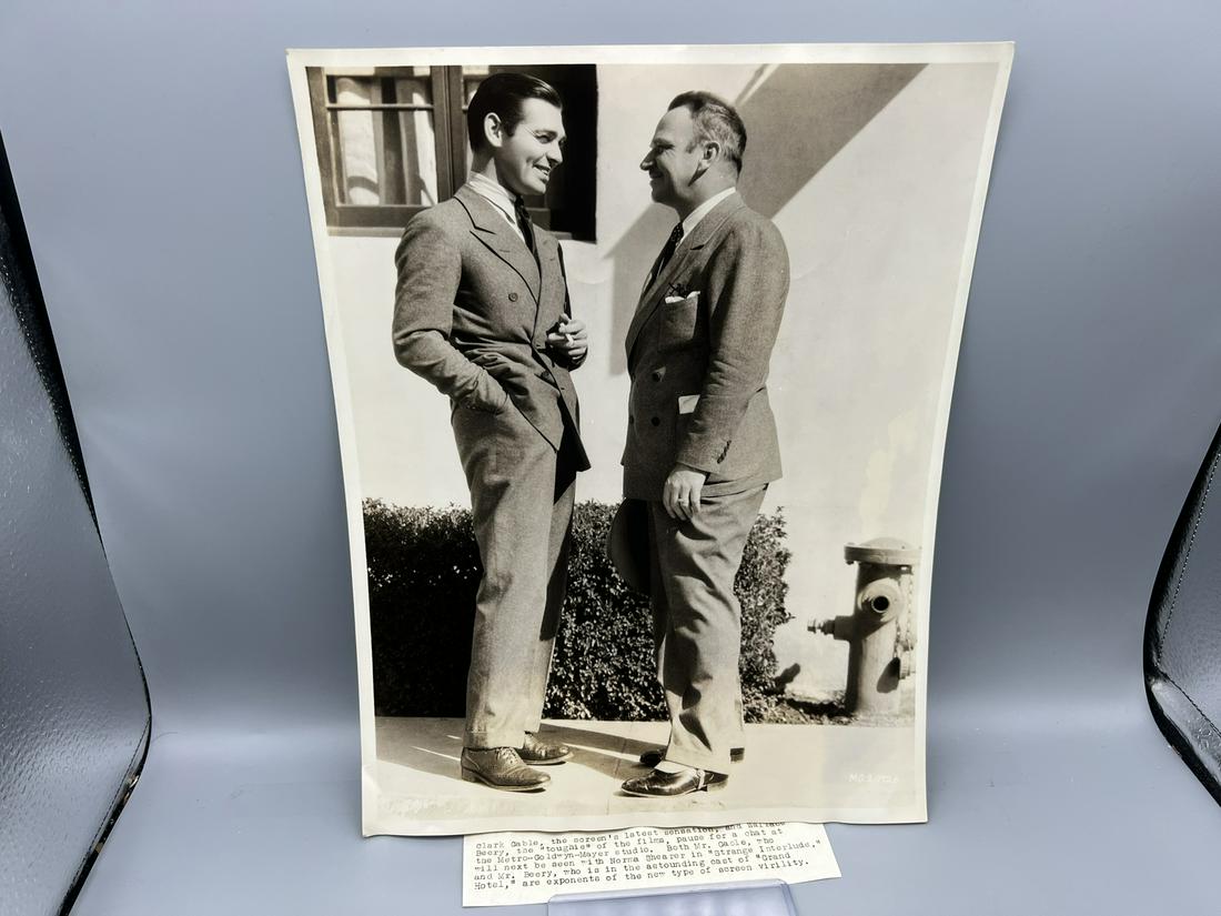 Clark Gable & Wallace Beery 10" x 13" Oversized Movie Portrait Still #MG-20926 - Snipe affixed to (1 of 3)