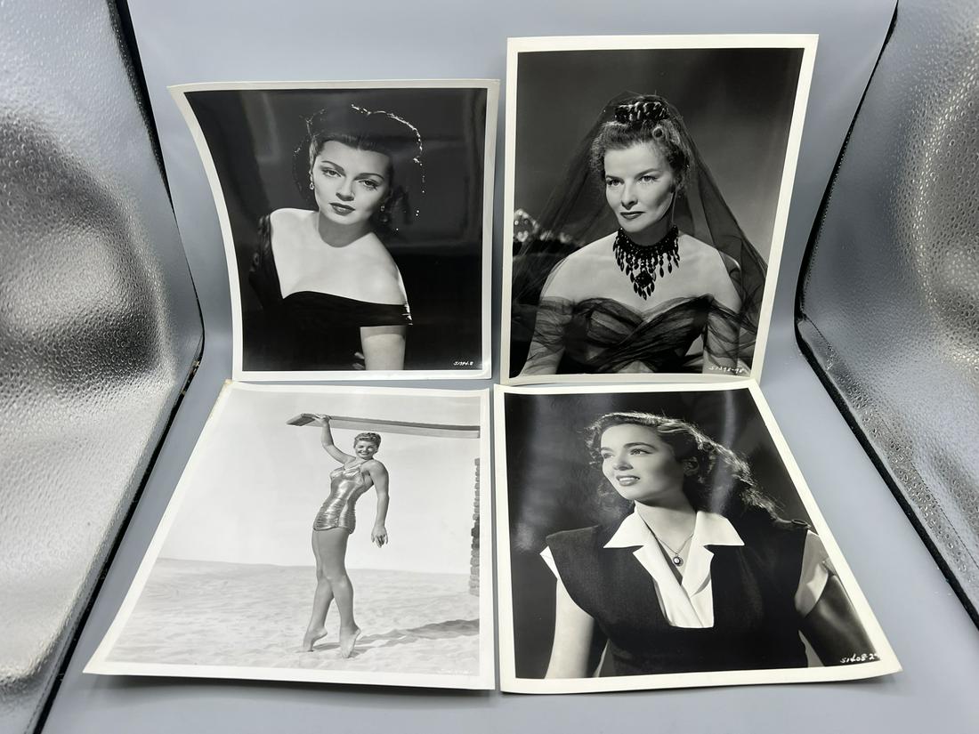 Lot of 8 Assorted Movie Portrait Stills - Some Have Blurbs On Back - Lana Turner, Katharine Hepburn, (1 of 9)