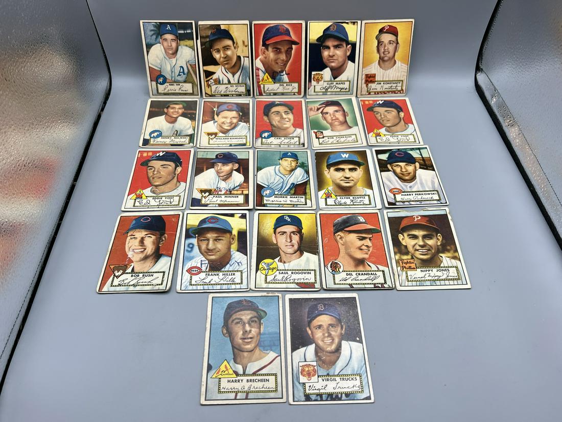 Lot of (22) 1952 Topps Baseball Assorted Cards - Low Grade Condition (1 of 11)
