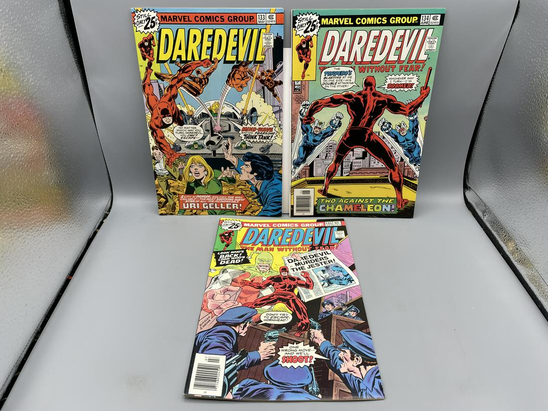 Daredevil #133, 134, 135 - 1st app of Mind Wave, Uri Geller app; Peter Parker cameo (1 of 4)