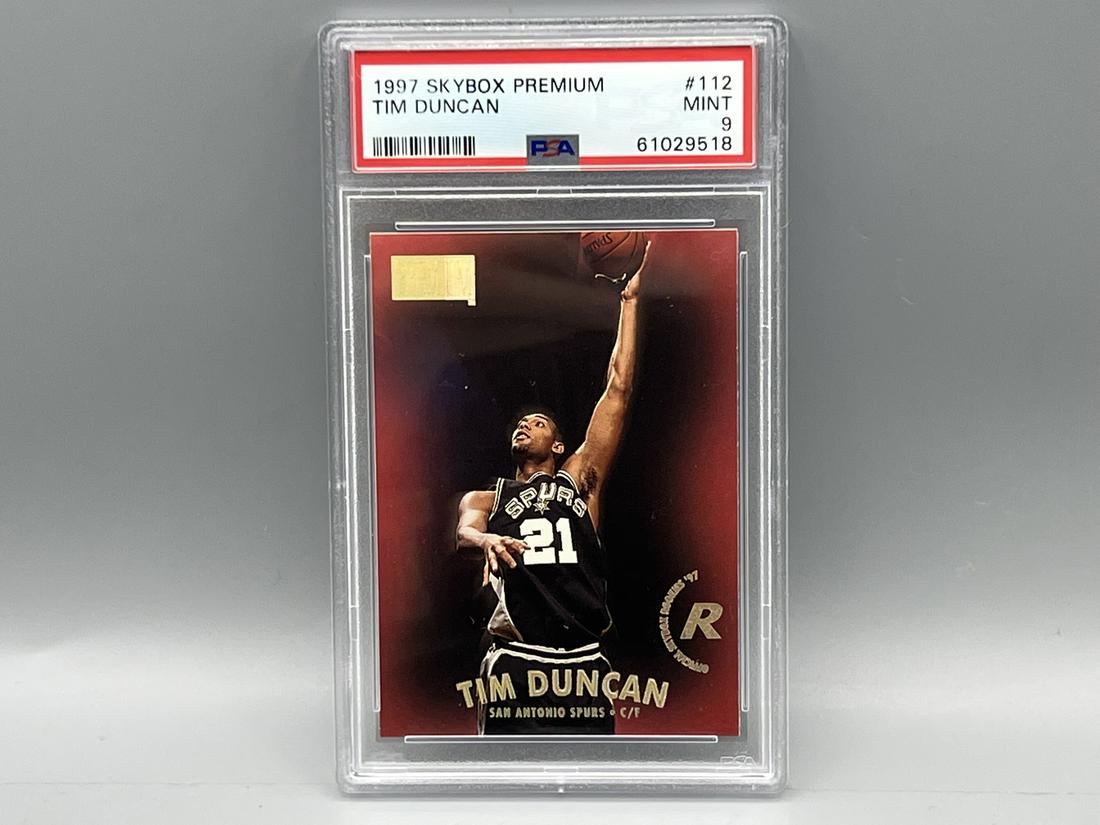 1997 Skybox Premium Tim Duncan RC #112 PSA Mint 9 (1 of 2)