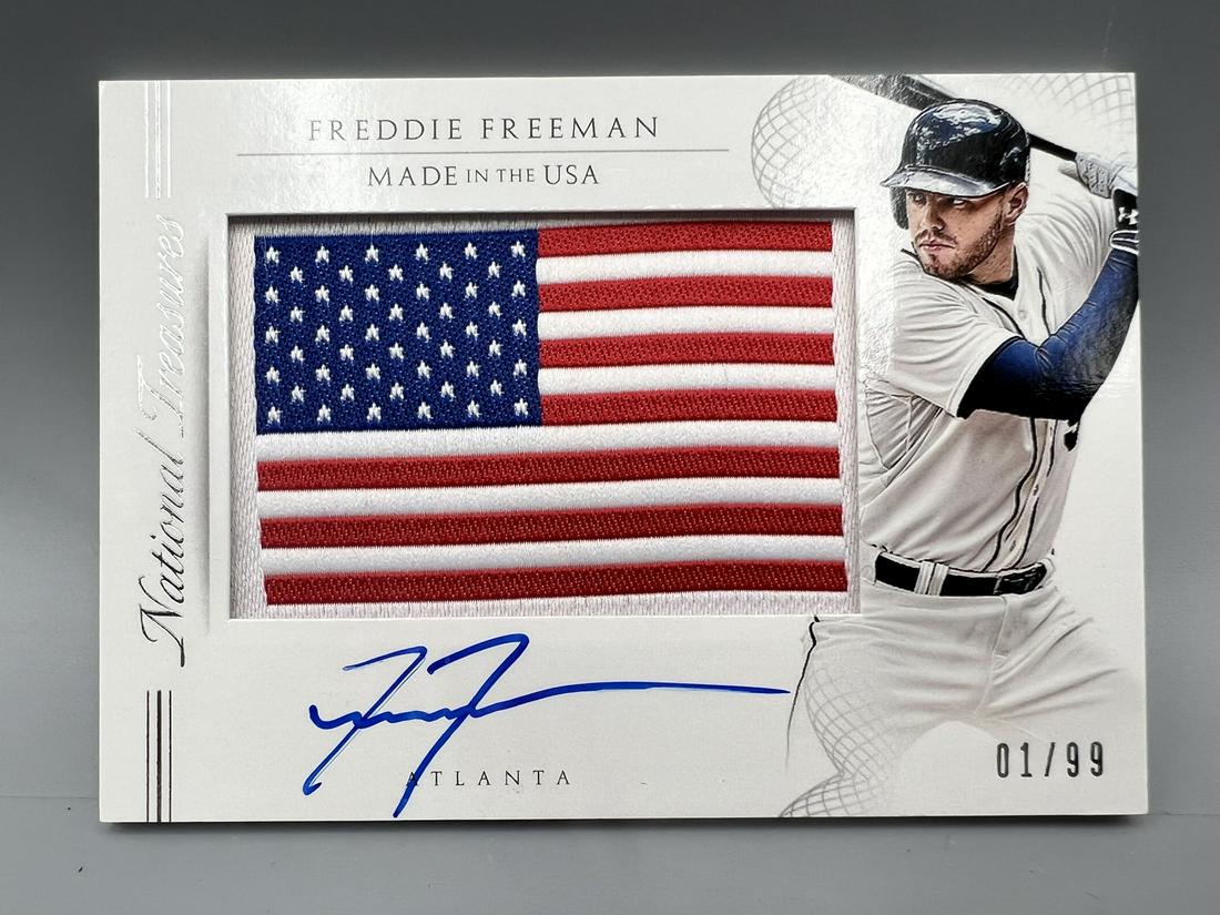 2015 National Treasures Freddie Freeman Made In The USA On Card Auto #01/99 (1 of 2)