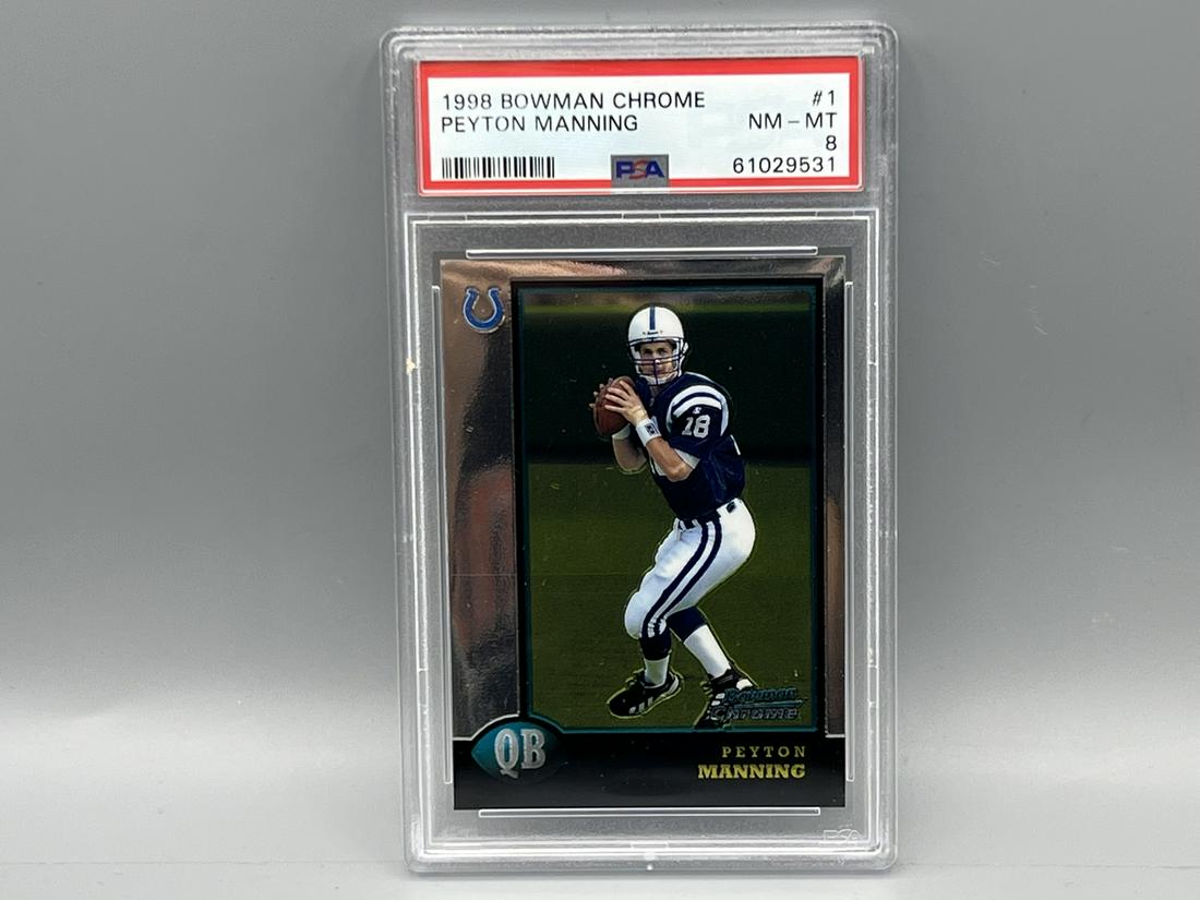 1998 Bowman Chrome Peyton Manning RC #1 PSA NM-MT 8 (1 of 2)