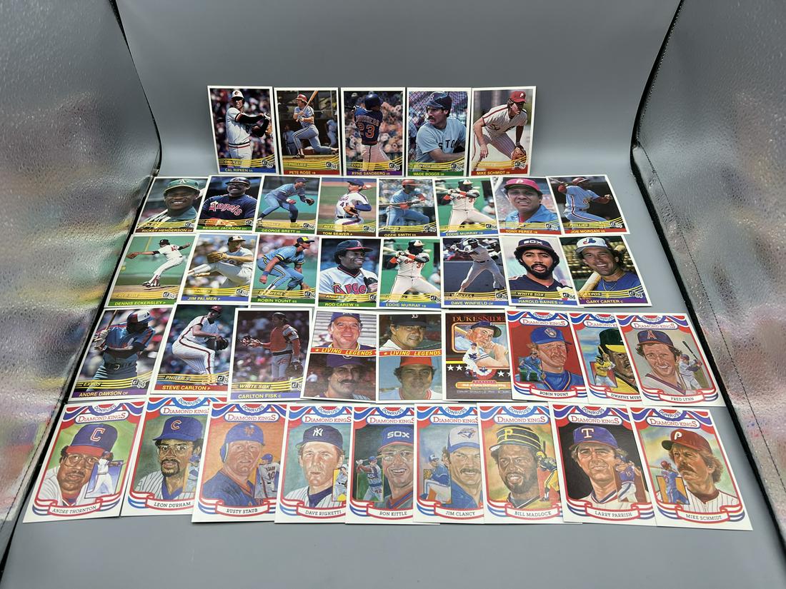 1984 Donruss Baseball Lot of 39 Stars and HOFers - Cal Ripken, Pete Rose, Sandberg, Boggs, Schmidt,: 1984 Donruss Baseball Lot of 39 Stars and HOFers - Cal Ripken, Pete Rose, Sandberg, Boggs, Schmidt, Henderson, Jackson, Brett, Seaver, etc