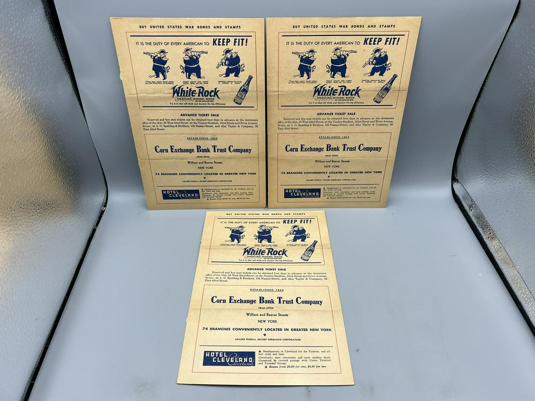 1943 New York Yankees Scorecards Lot of 3 (1 of 3)